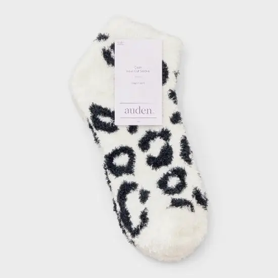 Women's Leopard Print Cozy Low Cut Socks - Auden&trade; 4-10 image {1}