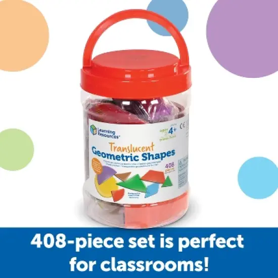 Learning Resources Translucent Geometric Shapes, Geometry, Common Core, Ages 4+ image {2}