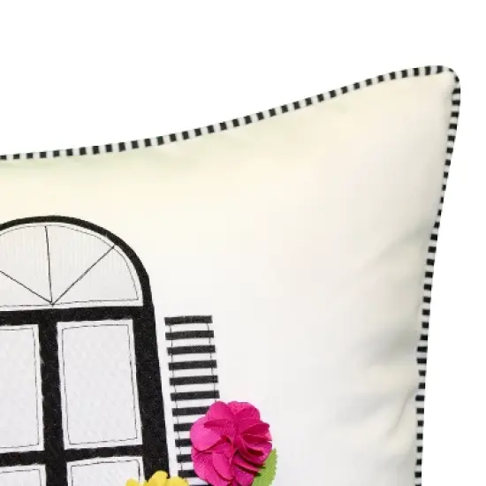 28" x 14" Dimensional Flowers Home Decorative Patio Throw Pillow - Edie@Home image {4}