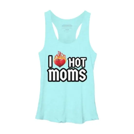 Women's Design By Humans I Love Hot Moms Heart By Metavera Racerback Tank Top image {8}