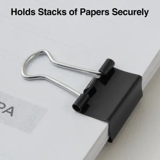 Staples Micro Metal Binder Clips Black 1/2" Size with 1/8" Capacity 15340 image {2}