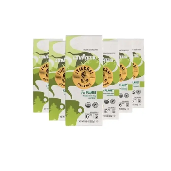 Lavazza &iexcl;Tierra! for Planet Ground Coffee, Light Roast, 100% Arabica, 10.5 oz Bag (Pack of 6) image {6}