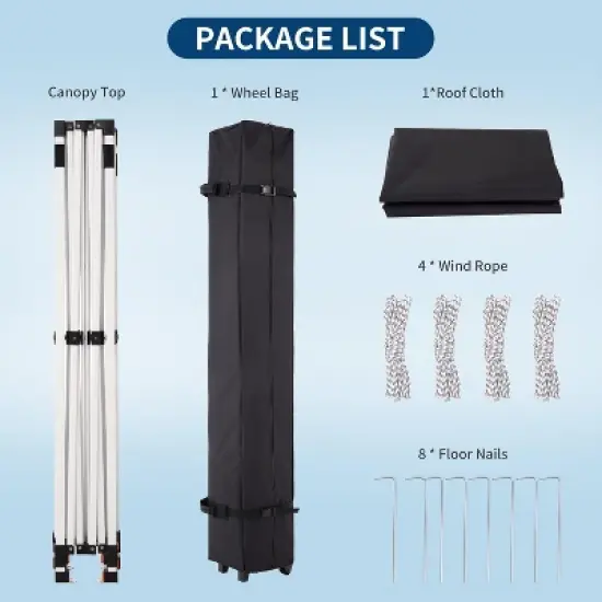 10 x 10 FT Pop Up Canopy, Heavy Duty Instant Tent w/Carry Bag, All Season Commercial Sun Shelter, Portable Canopy for Patio, Backyard, Bench, Garden image {4}