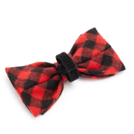 The Worthy Dog Buffalo Plaid Bow Tie Adjustable Collar Attachment Accessory image {1}