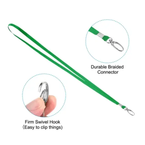 Unique Bargains Polyester Wear-resistant Lightweight ID Card Neck Lanyards with Hook 20 Pcs image {2}