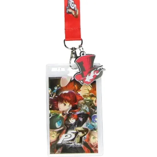 Persona 5 Royal Lanyard Badge Holder with 2" Tophat Phantom Thieves Pendant image {1}