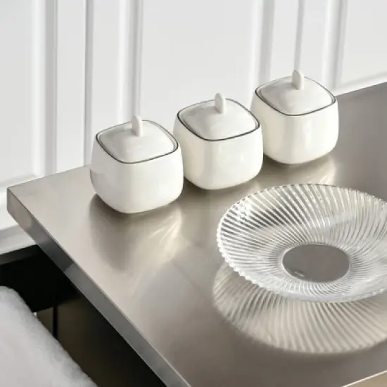 HOMCOM Rolling Kitchen Island Utility Trolley, Storage Cart on Wheels With Drawer, Spice Rack, Black image {5}