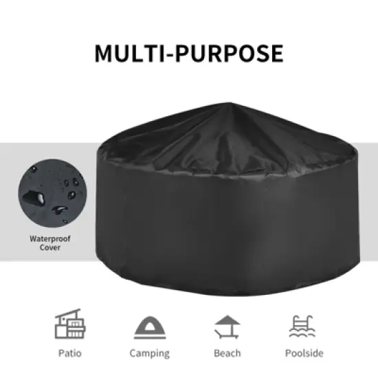 Tangkula 3-in-1 Round Fire Pit Set 32 Inch Round Wood Burning Firepit Table Multifunctional Metal Firepit Stove image {4}