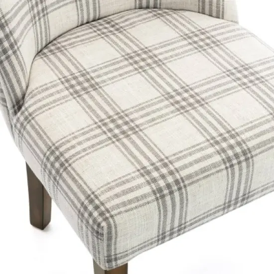 2pk Harman Contemporary Upholstered Plaid Dining Chairs Gray/Light Beige/Brown - Christopher Knight Home image {8}