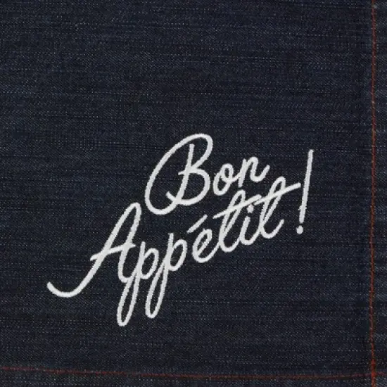 Design Imports Bon Appetit Denim Embroidered Placemat Set/4 image {4}