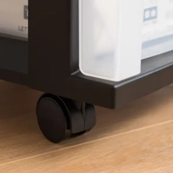 IRIS USA Medium 3 Drawer Cart with Organizer Top, Black image {8}