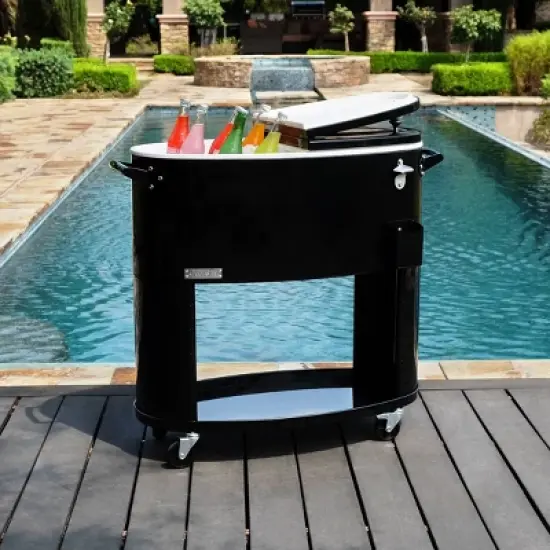 80qt Sporty Oval Rolling Patio Cooler - Permasteel
 image {2}
