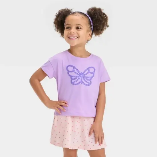 Toddler Girls' Butterfly Graphic T-Shirt - Cat & Jack&trade; Lilac Purple image {4}