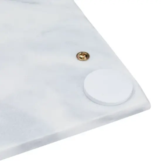 Rectangle Marble Serving Tray, Jewelry Trinket Tray, Perfume Tray, Bathroom Toilet Vanity Tray with Handle (White 15"x7.5"x0.4") image {3}
