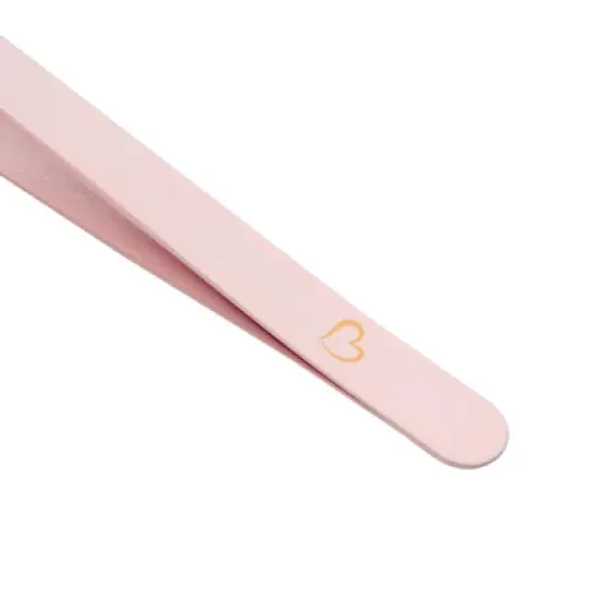 Okuna Outpost 6 Piece Metal Precision Tweezer Kit, False Eyelash Fake Lashes Extension Applicator with Storage Case, Pink image {6}