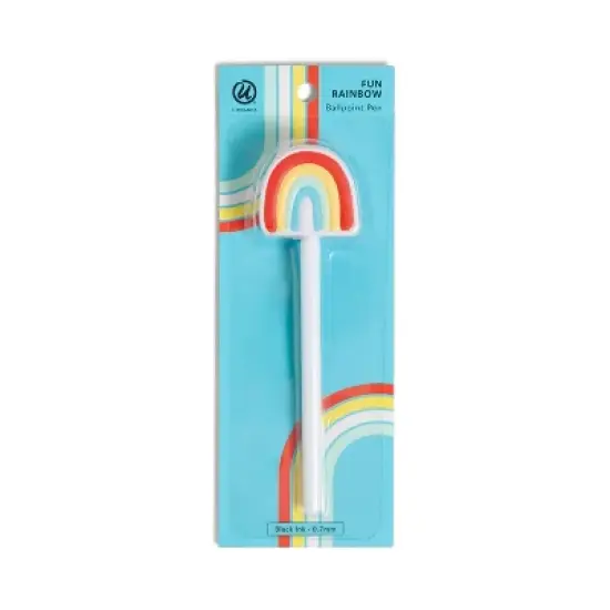 U Brands Ballpoint Pen Rainbow Black Ink: Cute & Fun Stationery, 0.07mm Point, Non-Toxic, Office Supplies image {7}
