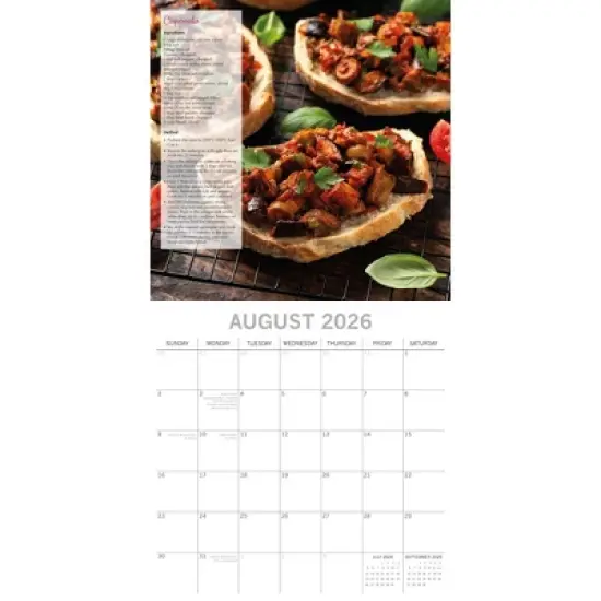 2026 Square Wall Calendar, Vegan Recipes, 16-Month Food Theme with 180 Reminder Stickers (12x12 In) image {2}