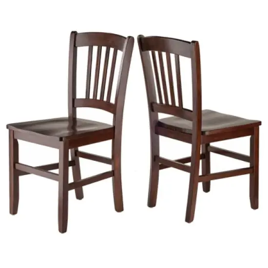 Set of 2 Madison Slat Back Chairs Walnut - Winsome image {1}