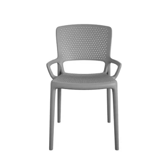 2pk Indoor/Outdoor Stacking Resin Chairs with Square Back & Arms - Room & Joy
 image {5}
