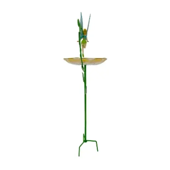 Disney 28" Tinker Bell Metal/Resin Birdbath Stake: Freestanding, Weather-Resistant Garden Decor image {3}