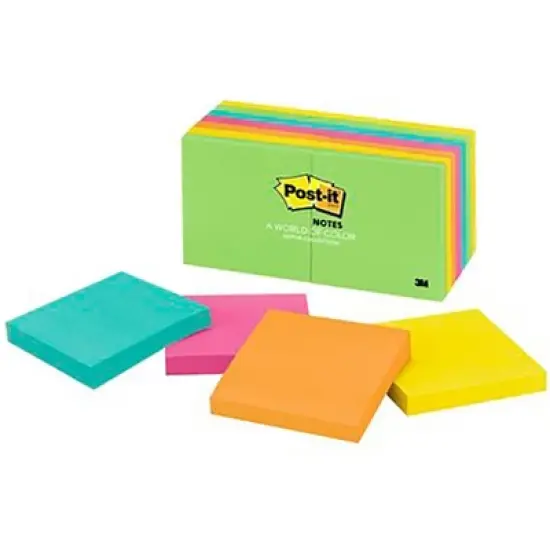 Post-it Original Notes 100 Sheet Pad, 3 x 3 Inches, Floral Fantasy Colors, Pack of 14 image {5}