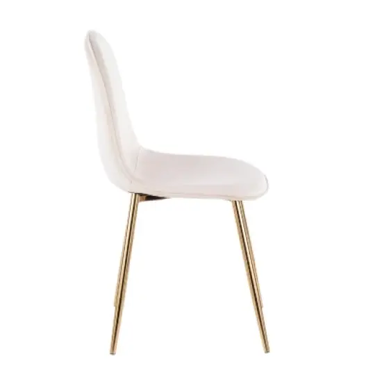 Set of 2 Pebble Contemporary Dining Chairs Gold/Cream - LumiSource image {2}