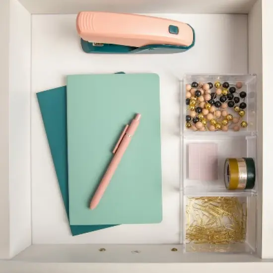 Martha Stewart Brody 3 Pack Stack and Slide Plastic Tray Office Desktop Organizer, 3" x 3.75" image {8}