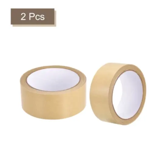 Unique Bargains Paper Adhesive Packing Tape for Masking Sealing Brown 2 Pcs image {2}