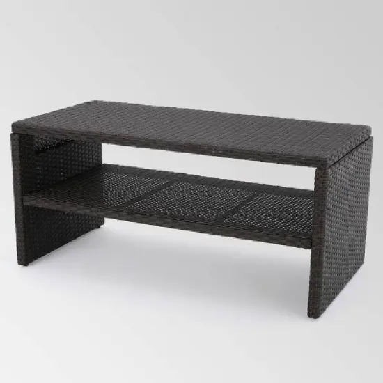 Sanger 5pc Wicker Chat Set - Dark Brown - Christopher Knight Home image {5}