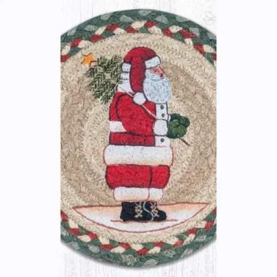 Earth Rugs Santa Round Trivet &ndash; Rustic Holiday Kitchen Hot Pad 10"x10" image {2}