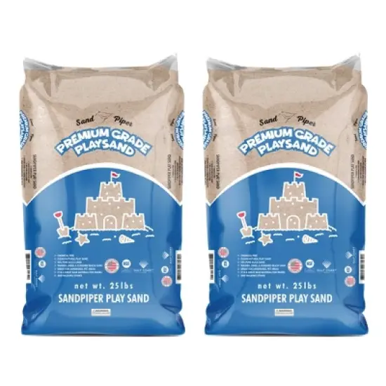 SandPiper 25 Pound Premium Grade Multi-Use Play Sand with Chemical Free Formula for Sandboxes, Pet Areas, Pavers, and Walking Stones, 2 Pack image {5}