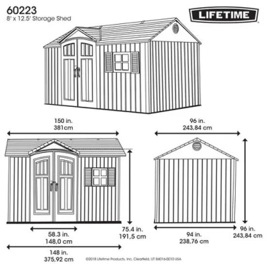 Lifetime 8 ft. x 5 ft. Outdoor Storage Shed (60468) image {6}
