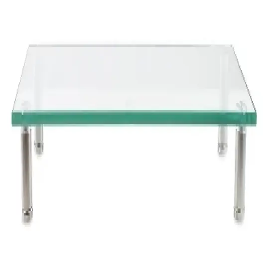 Mount-It! Clear Glass Monitor Stand Computer Desktop Riser, Tempered Glass, Fits 24, 27, 30, 32 Inch Screens, 66 Lbs. Capacity image {5}