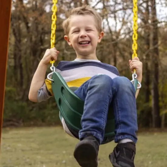 Gorilla Playsets Extreme-Duty Swing Belt - Green w/ Yellow Chains image {4}