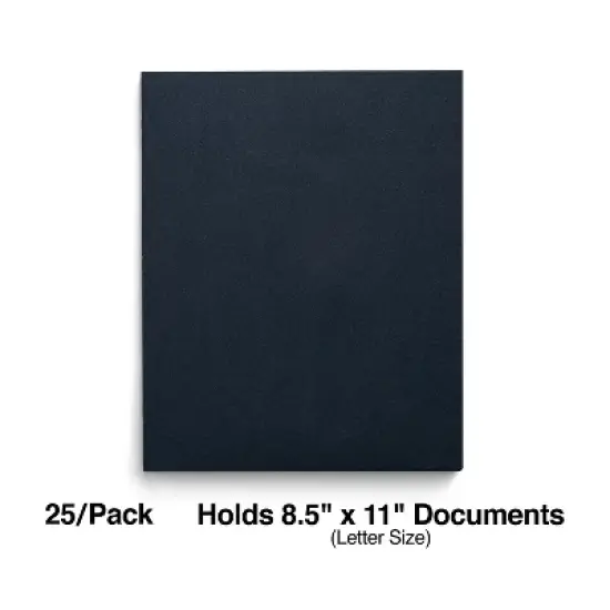 Staples Paper 2-Pocket Folders with Fasteners Navy 25/Box (50780/27547-CC) ST27547 image {1}