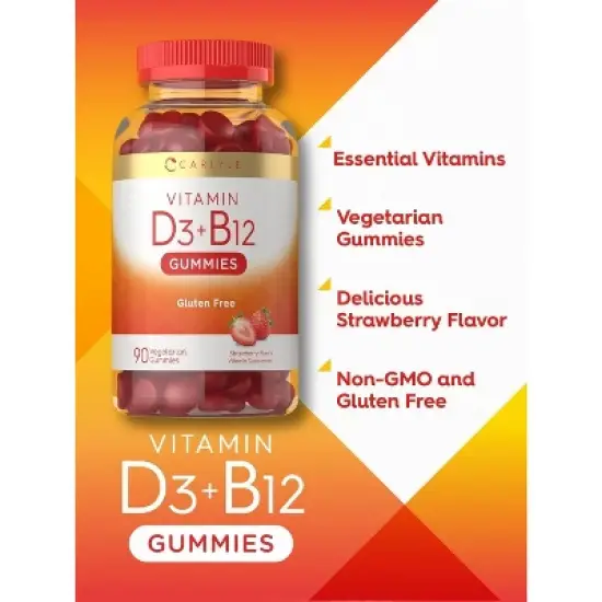 Carlyle Vitamin D3 and Vitamin B12 | 90 Gummies image {3}