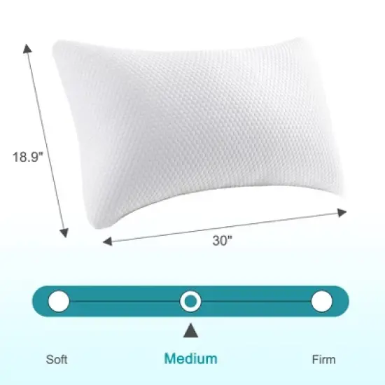 Twolike 2-Pack Shredded Memory Foam Adjustable Bed Pillows with Washable Removable Cover, Perfect for All Sleepers image {9}