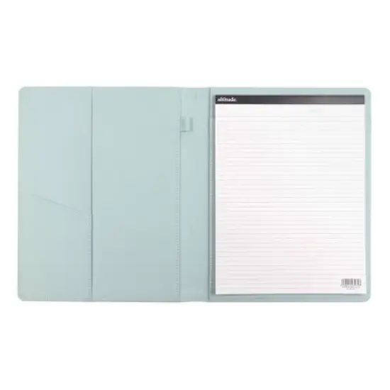 Altitude Padfolio 10"x12.5" Vegan Leather Seafoam Blue Debossed Arch image {4}