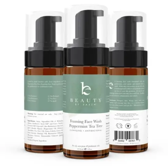Beauty by Earth Foaming Face Wash - Peppermint Tea Tree image {1}