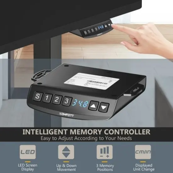 Costway Electric Adjustable Standing up Desk Dual Motor w/ Controller Black image {5}