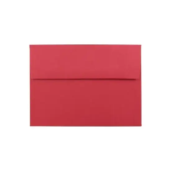 JAM Paper A7 Colored Invitation Envelopes 5.25" x 7.25" Red Recycled 15945 image {2}
