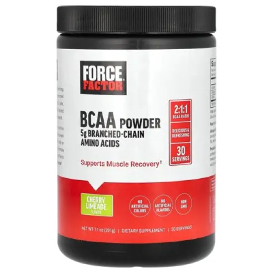 Force Factor BCAA Powder, Cherry Limeade, 7.1 oz (201 g) image {4}
