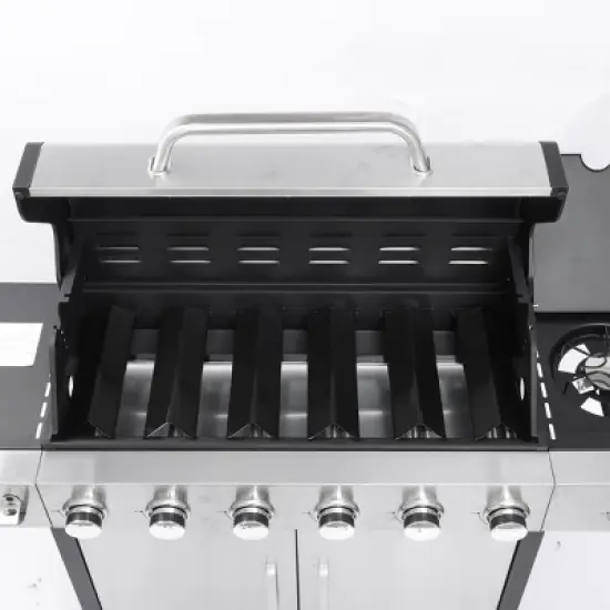APRILSOUL56.69"6-Burner Propane Gas Grill With Side Burner,Silver image {7}