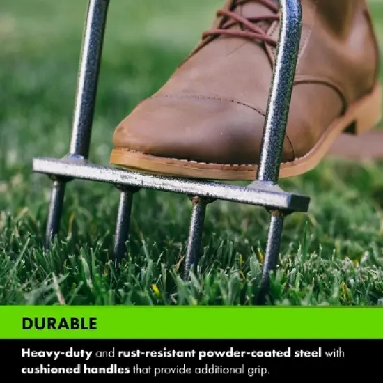 Yard Butler IM-7C Multi Spike Lawn Aerator - Spike Grass Aerator Lawn Tool, Manual Hand Tiller for Garden and Soil - 37 Inches image {1}