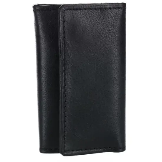 CTM Men's Leather Key Case with Exterior Pocket image {3}
