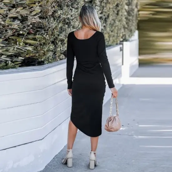 Women's Onyx Belted Wrap Midi Dress - Cupshe image {2}