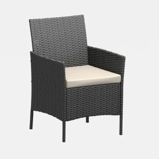 3 Piece Patio Set, PE Rattan Patio Conversation Set, 2 Chairs + Coffee Table, Outdoor Patio Furniture Set for Patio Front Porch Balcony Bistro image {5}