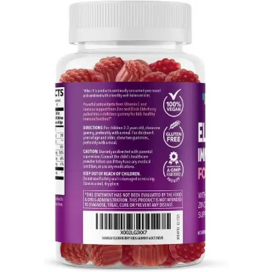 Elderberry Gummies for Kids, Immune System Supplement, Havasu Nutrition, 60ct image {2}