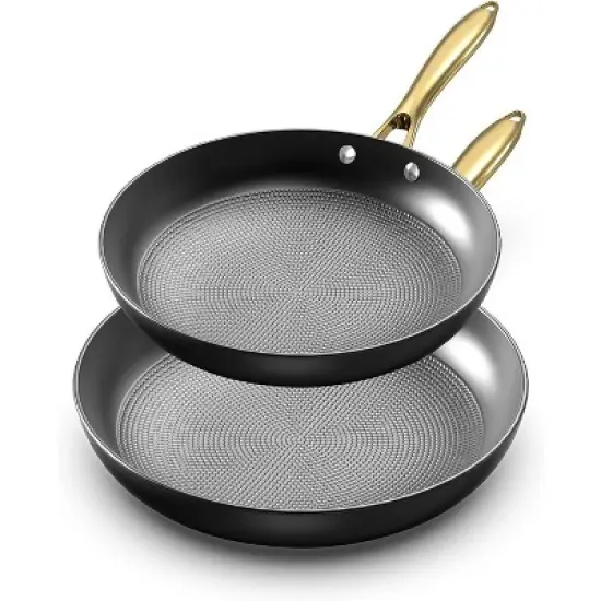 imarku Professional Cooking Utensils , Nonstick Cast Iron Skillets 2pcs, 10 Inch, 12 Inch Pizza Pans , Steak Pan, Dishwasher Safe, Free POFA image {8}