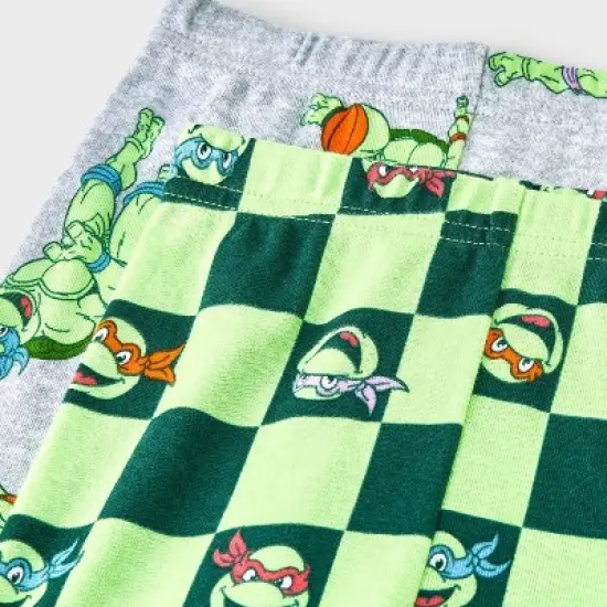 Toddler Boys' 4pc Teenage Mutant Ninja Turtles Cotton Long Sleeve Pajama Set - Green/Gray image {3}